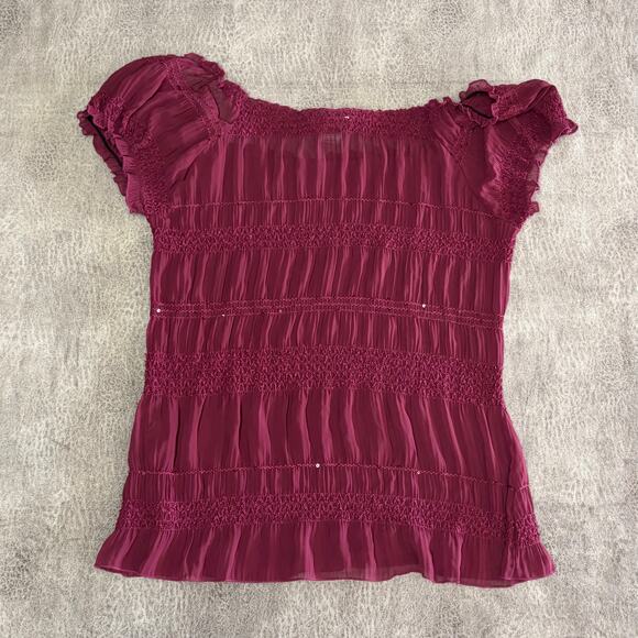 Fairy Sequin Sheer Off the Shoulder Blouse - Picture 6 of 6